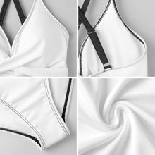 Charger l'image dans la galerie, Maillot de Bain Une Pièce Femme Décolleté Croisé Dos Nu à Lacets Personnalisable
