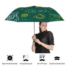 Charger l'image dans la galerie, Parapluie de Golf Pliant Automatique Personnalisé avec Intérieur Noir Anti-UV
