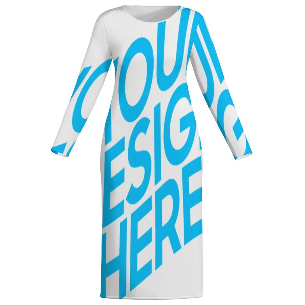 MXLD01 Robe à manches longues femme RRCRQ personnalisé avec photo texte prénom (conception une image)