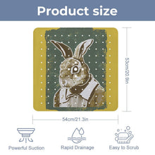 Charger l'image dans la galerie, Bathroom Suction Cup Anti-slip Mat Rabbit, Personification, Portrait Style 54x53cm
