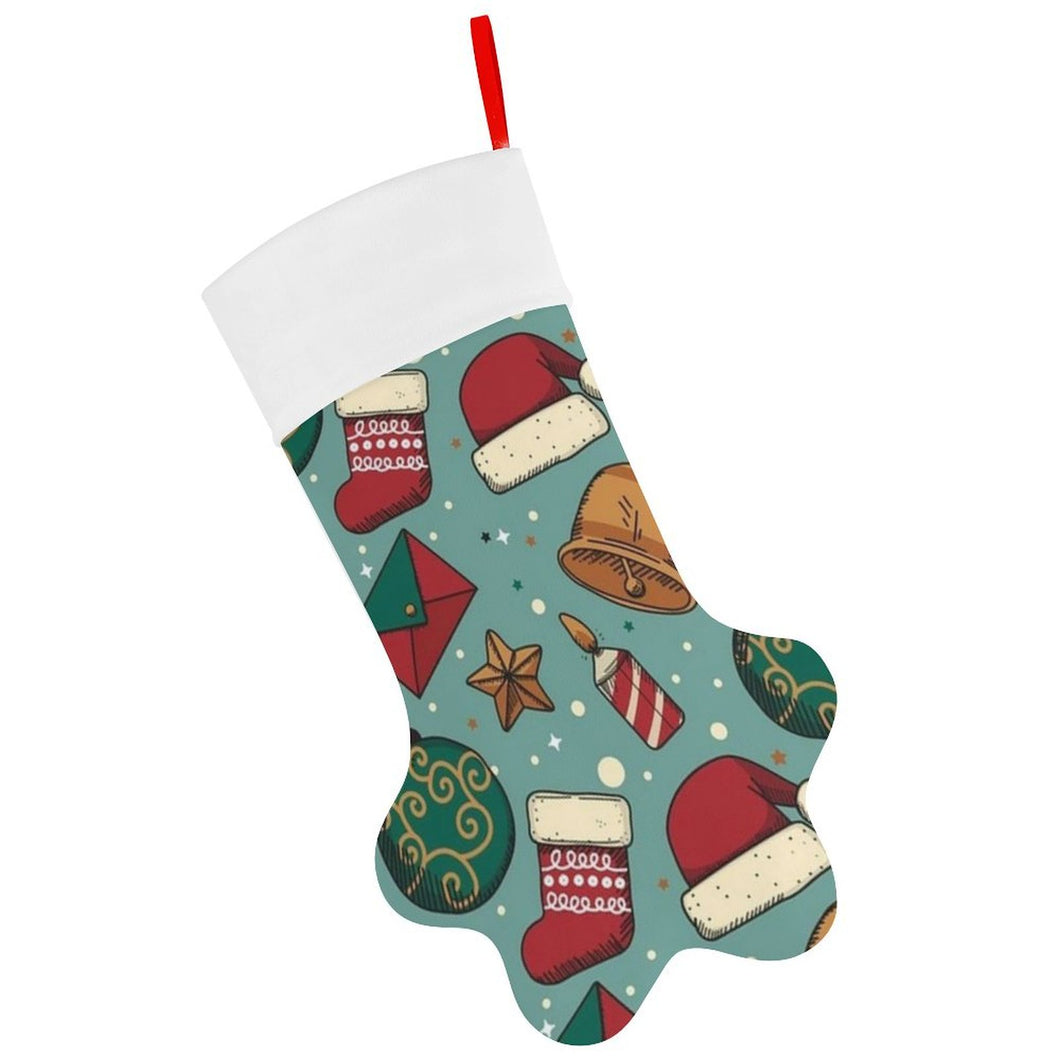 Chaussette de Noël Chien Personnalisée | Botte Forme Patte avec Photo