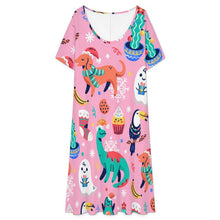 Charger l'image dans la galerie, Short Sleeved V-neck Dress Dinosaurs, Ghosts, Party
