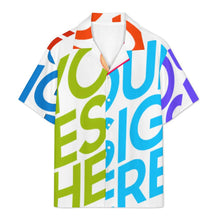 Charger l&#39;image dans la galerie, Chemise à manches courtes pour homme NY personnalisée avec prénom motif texte (conception multi-images)
