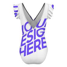Charger l'image dans la galerie, Maillot de bain une pièce à manches volantées pour femme SDS507 personnalisé avec photo texte prénom (conception une image)
