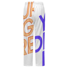 Charger l&#39;image dans la galerie, Pantalon de pyjama ample en peluche pour femme LM072 personnalisée avec prénom motif texte (conception multi-images)
