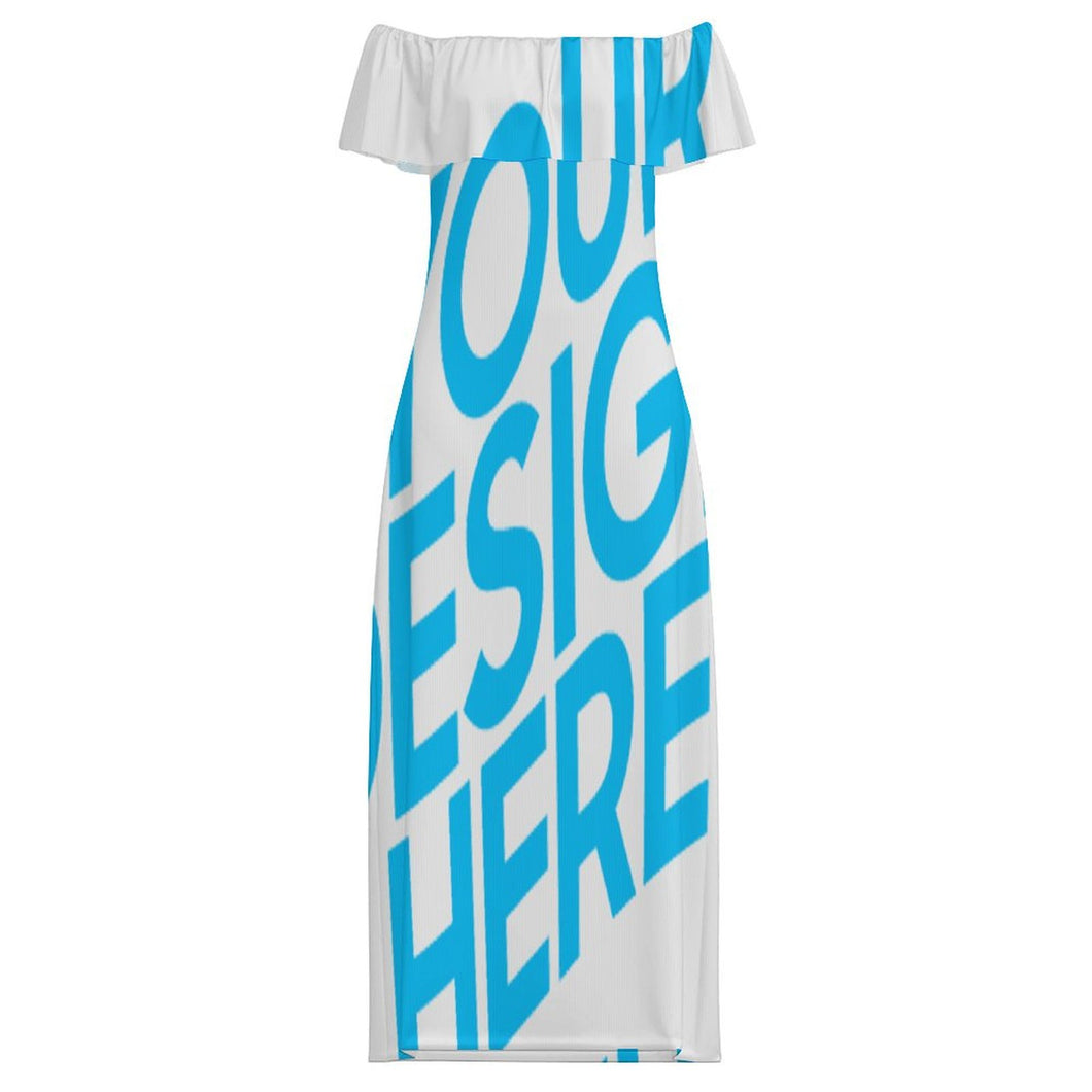 Robe longue sans bretelles MXLD292 pour femme RRCQ personnalisé avec photo texte prénom (conception une image)