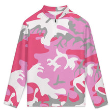 Charger l'image dans la galerie, Standing Collar Long-sleeved Pullover Pink Camouflage
