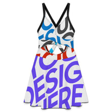 Charger l'image dans la galerie, Col en V dos à nouer, dos ouvert Maillot de bain Bikini 1 pièce pour femme SDS513 personnalisé avec photo texte prénom (conception multi-images)
