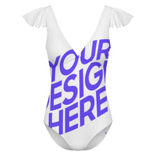 Charger l'image dans la galerie, Maillot de bain 1 pièce pour femme 294340 Personnalisé à Volants avec photo logo motif texte (conception une image)
