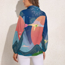 Charger l&#39;image dans la galerie, Chemise Rétro Femme Personnalisable | Blouse Fluide Manches Longues
