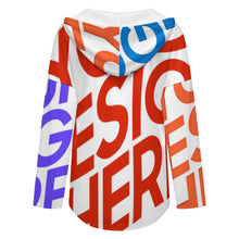 Charger l&#39;image dans la galerie, Sweat à capuche manches longues col V femme C19H personnalisée avec prénom motif texte (conception multi-images)

