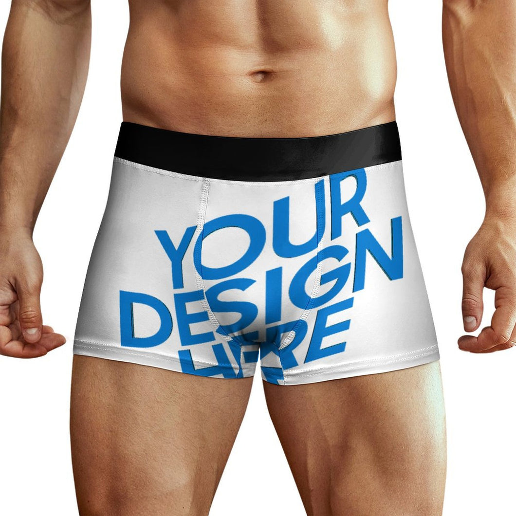 Sous-vêtements pour hommes NS6005002 Boxer taille haute avec large ceinture élastique personnalisé avec photo texte prénom (conception une image)