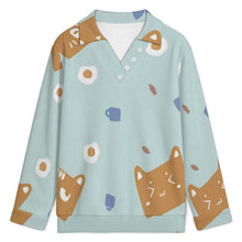 Charger l'image dans la galerie, V-neck Sweater Cat，egg，candy
