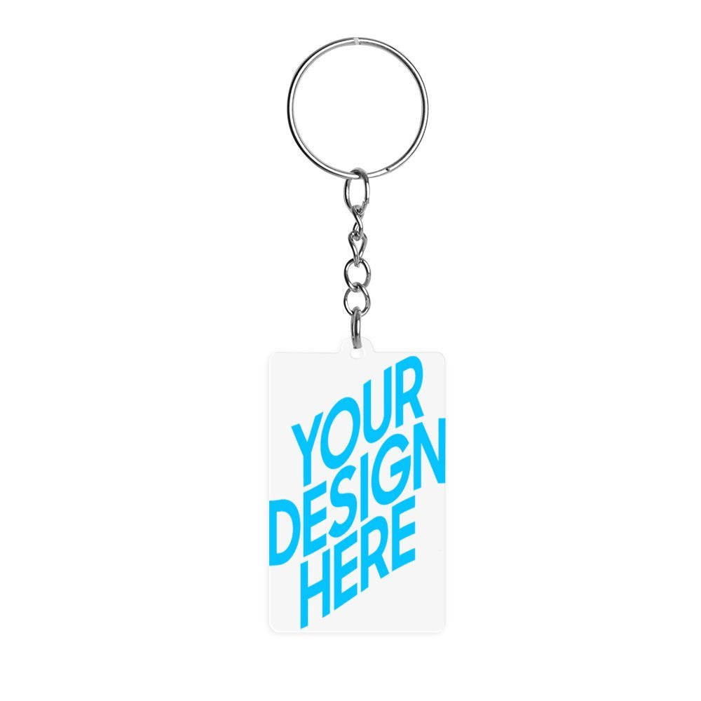 Porte-clés en acrylique transparent (impression recto) personnalisé avec photo texte prénom