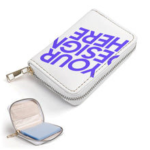 Charger l&#39;image dans la galerie, Sac à cartes en cuir zippé en PU personnalisée avec prénom motif texte (conception multi-images)
