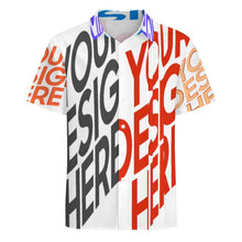 Charger l&#39;image dans la galerie, Chemise plissée homme manches courtes coupe décontractée LM005 personnalisée avec prénom motif texte (conception multi-images)
