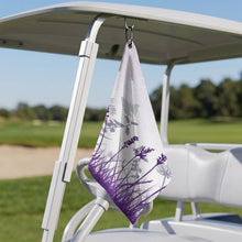 Charger l'image dans la galerie, Golf Towel with Hanging Loop Purple, Butterfly, Reed Style 41x61cm
