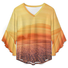 Charger l&#39;image dans la galerie, Blouse Femme à Volants Personnalisable | Haut Col V Manches Évasées
