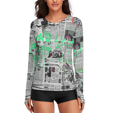 Charger l'image dans la galerie, Women's Long Sleeve T-Shirt Newspaper Graffiti

