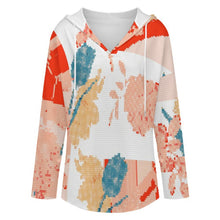Charger l'image dans la galerie, Sweat Capuche Femme Col V Personnalisable | Hoodie Satin de Coton
