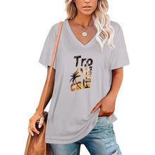 Charger l'image dans la galerie, T-shirt Col V Femme Personnalisé | Haut Ample Fluide
