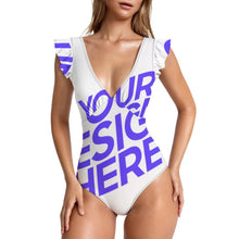 Charger l'image dans la galerie, Maillot de bain une pièce à manches volantées pour femme SDS507 personnalisé avec photo texte prénom (conception une image)
