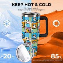 Charger l'image dans la galerie, Grand Mug Isotherme de Voyage Personnalisé avec Poignée et Paille
