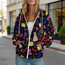 Charger l'image dans la galerie, Veste à capuche zippée femme personnalisable en tissu confort
