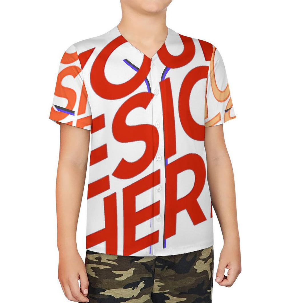 T-shirt de baseball J81T enfant personnalisé avec photo texte prénom