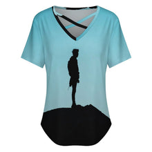Charger l&#39;image dans la galerie, T-shirt Col V Croisé Femme | Haut Personnalisable &amp; Confortable
