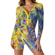 Charger l'image dans la galerie, Long-sleeved Bodysuit Shorts Colorful Splash Ink

