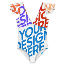 Charger l'image dans la galerie, Maillot de bain 1 pièce pour femme 294340 Personnalisé à Volants avec photo logo motif texte (conception multi-images)
