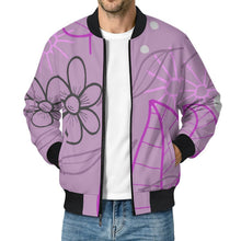 Charger l'image dans la galerie, Lightweight Pilot Jacket Purple, Hand Drawn, Flower, Line
