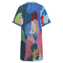Charger l'image dans la galerie, Robe Casual Femme Col V Manches à Revers — Personnalisable par Impression
