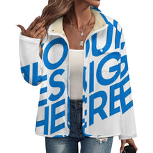 Charger l&#39;image dans la galerie, Chemises décontracté en polaire à col montant MWL505 pour femme personnalisée avec prénom motif texte
