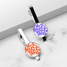 Charger l&#39;image dans la galerie, Pinces à cravate (lot de 2 avec différents motifs) personnalisée avec prénom motif texte
