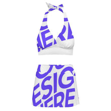 Charger l'image dans la galerie, Ensemble maillot de bain deux pièces mini-jupe fendue femme 308977 personnalisé avec photo texte motif (conception une image)
