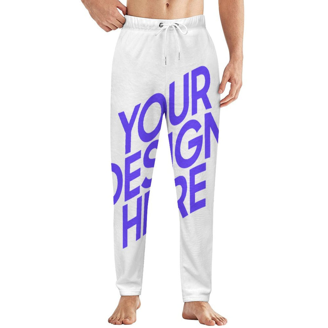 Pantalon de pyjama ample en peluche pour homme LM217 (différents motifs devant et derrière) personnalisé avec photo texte prénom