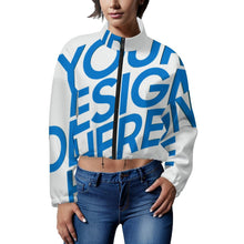Charger l&#39;image dans la galerie, Veste polaire courte à capuche pour femme MWL476 personnalisé avec photo texte prénom (conception une image)

