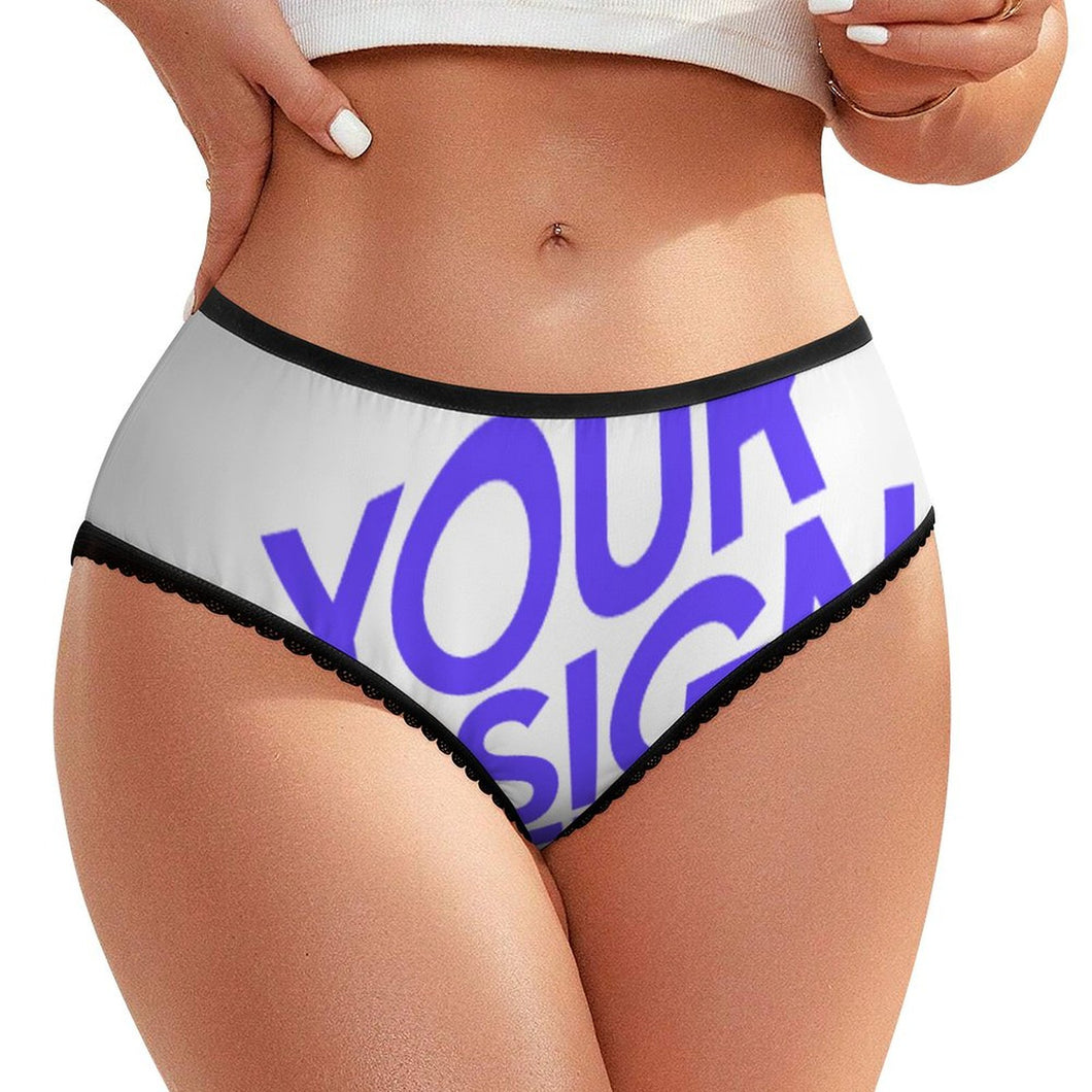 Culotte femme en dentelle LM500 personnalisé avec photo texte prénom (conception une image)