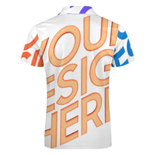Charger l&#39;image dans la galerie, Polo homme en pur coton imprimé avec fermeture éclair B470 personnalisé avec photo texte prénom
