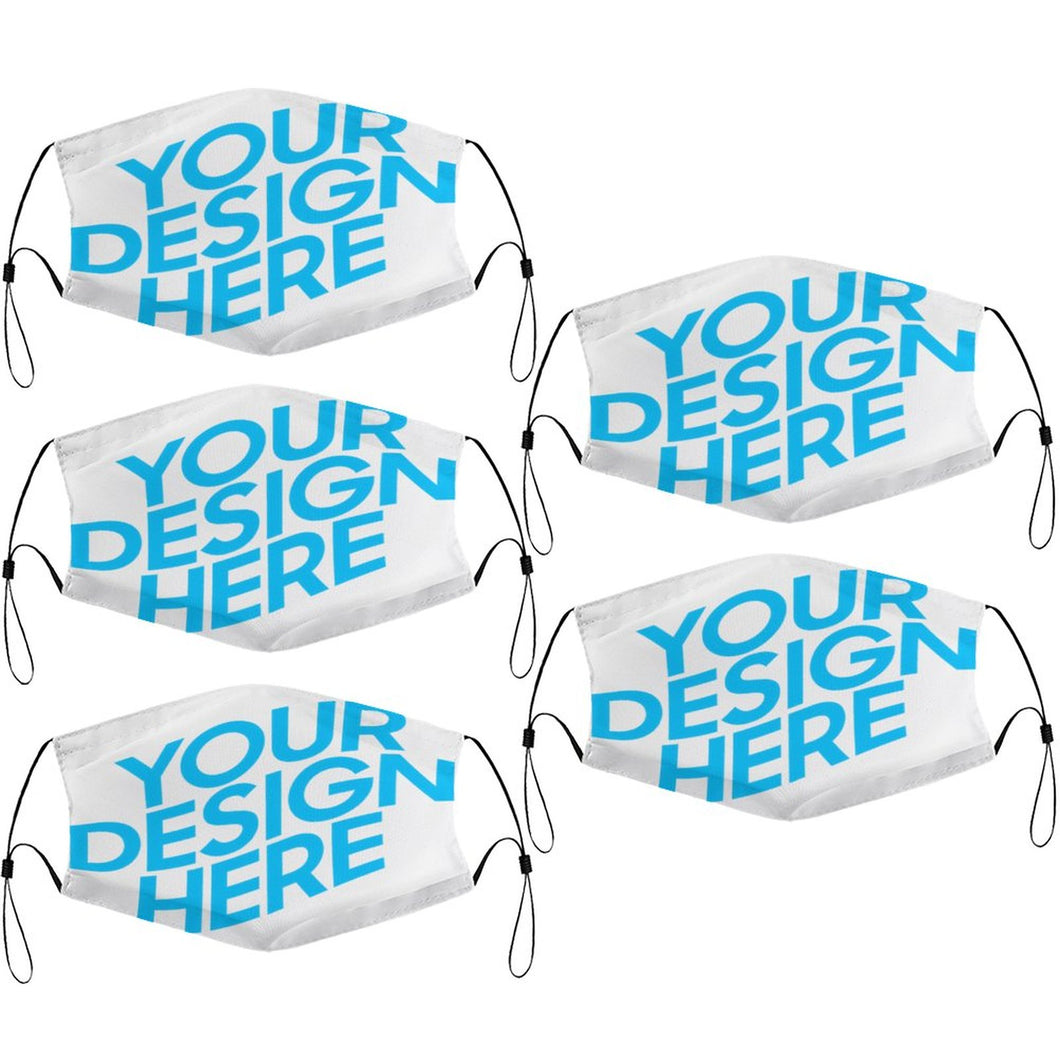Masque adulte design en ligne (sans filtre) (5 images différentes) personnalisé avec photo logo motif texte