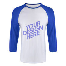 Charger l&#39;image dans la galerie, T-shirt tee shirt Raglan à manches 3/4 élastique décontracté homme personnalisé avec photo motif logo texte

