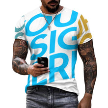 Charger l&#39;image dans la galerie, 100 % coton T-shirt pour hommes ay001 personnalisé avec photo logo texte motif (Impression des multi-images)
