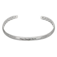 Charger l&#39;image dans la galerie, Bracelet de manchette jonc S0033 pour hommes gravé personnalisé avec texte prénom
