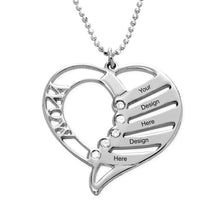 Charger l&#39;image dans la galerie, Collier coeur pierre de naissance X0021 en argent sterling 925 gravure personnalisé avec prénom
