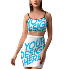 Charger l&#39;image dans la galerie, Ensemble de jupe et haut deux-pièces décontractés femme NZ018 personnalisé avec photo logo texte motif
