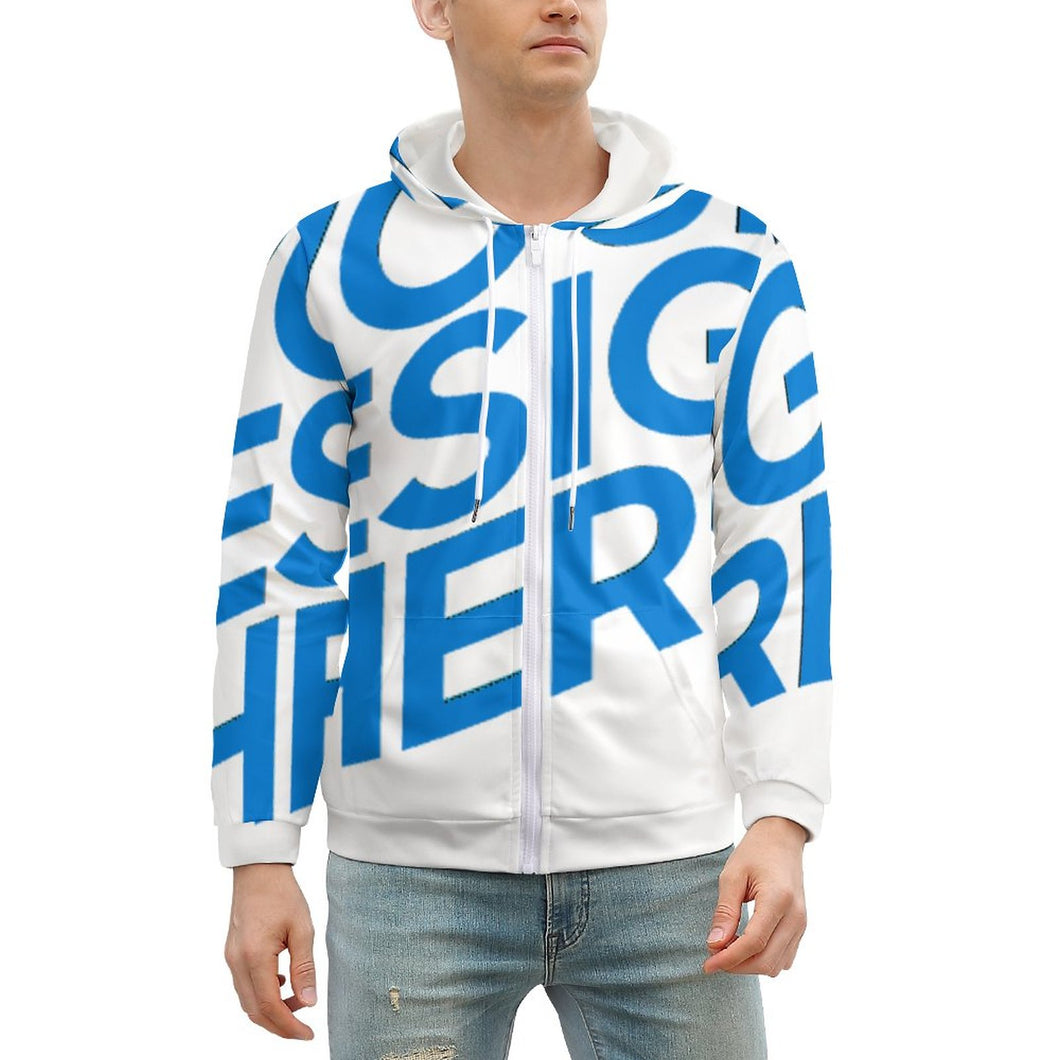 Impression d’image unique Sweat à capuche zippé/hoodies moderne homme GH personnalisé avec motif image texte logo