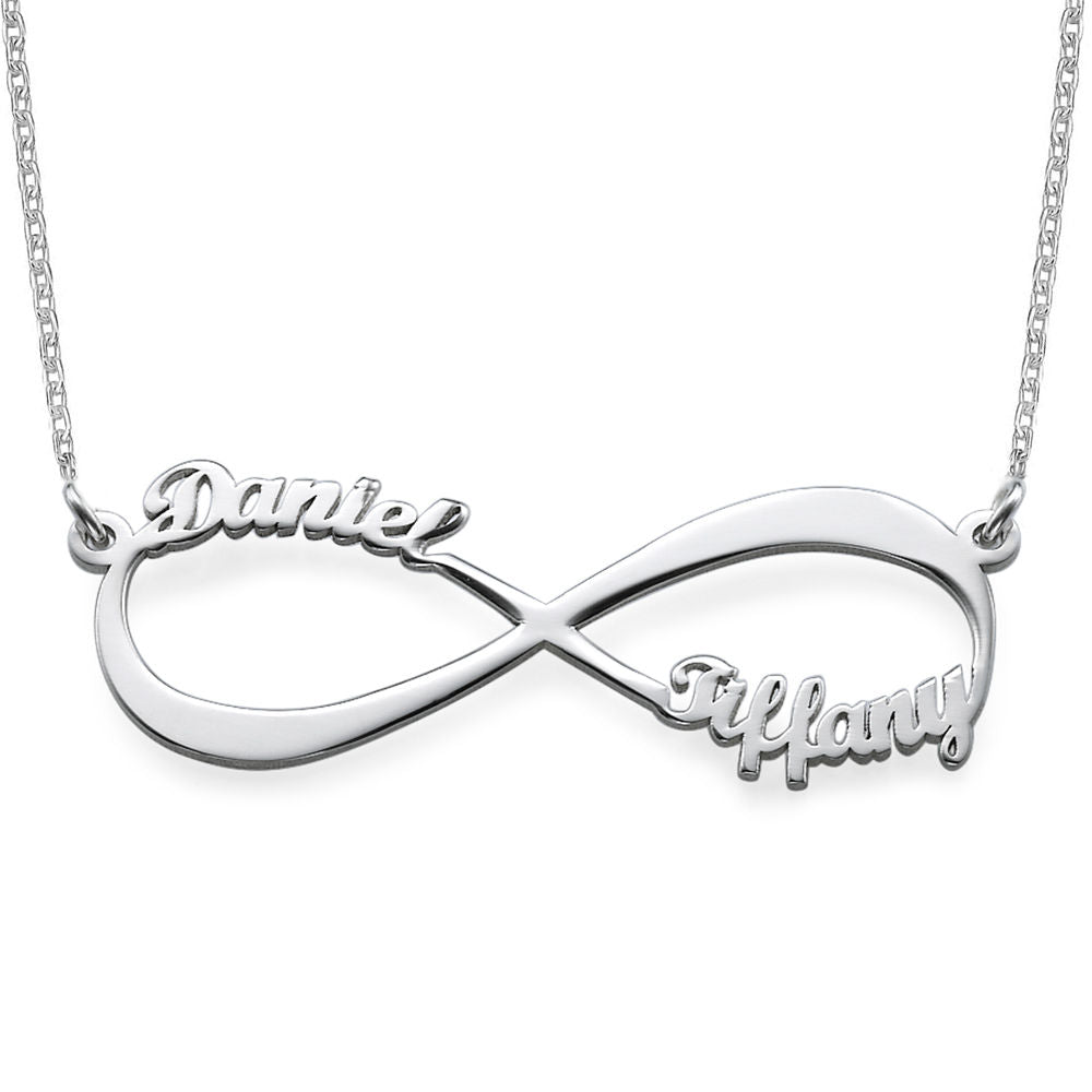 Collier Symbole Infini avec lettres X0089 pour femme homme gravure personnalisé avec prénom texte