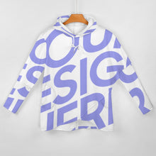 Charger l&#39;image dans la galerie, Sweat pull à capuche long Sweatshirt Ourlet Irrégulier femme personnalisé avec photo logo texte motif (impression d&#39;image unique)

